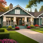 Freshly painted green home exterior during mild weather, illustrating the best time to schedule exterior painting in San Antonio